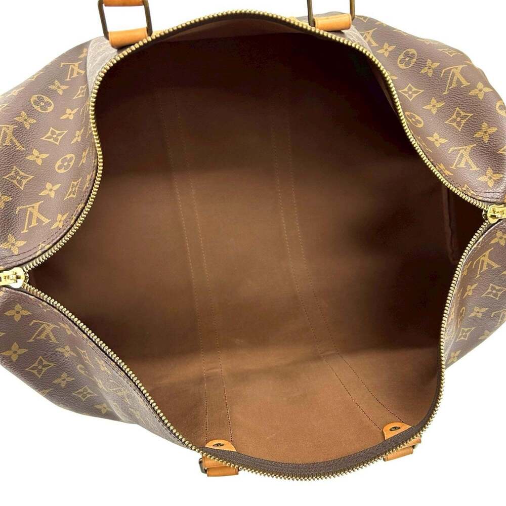 LOUIS VUITTON Brown Monogram Leather Keepall 55 Boston Bag - Picture 9 of 9